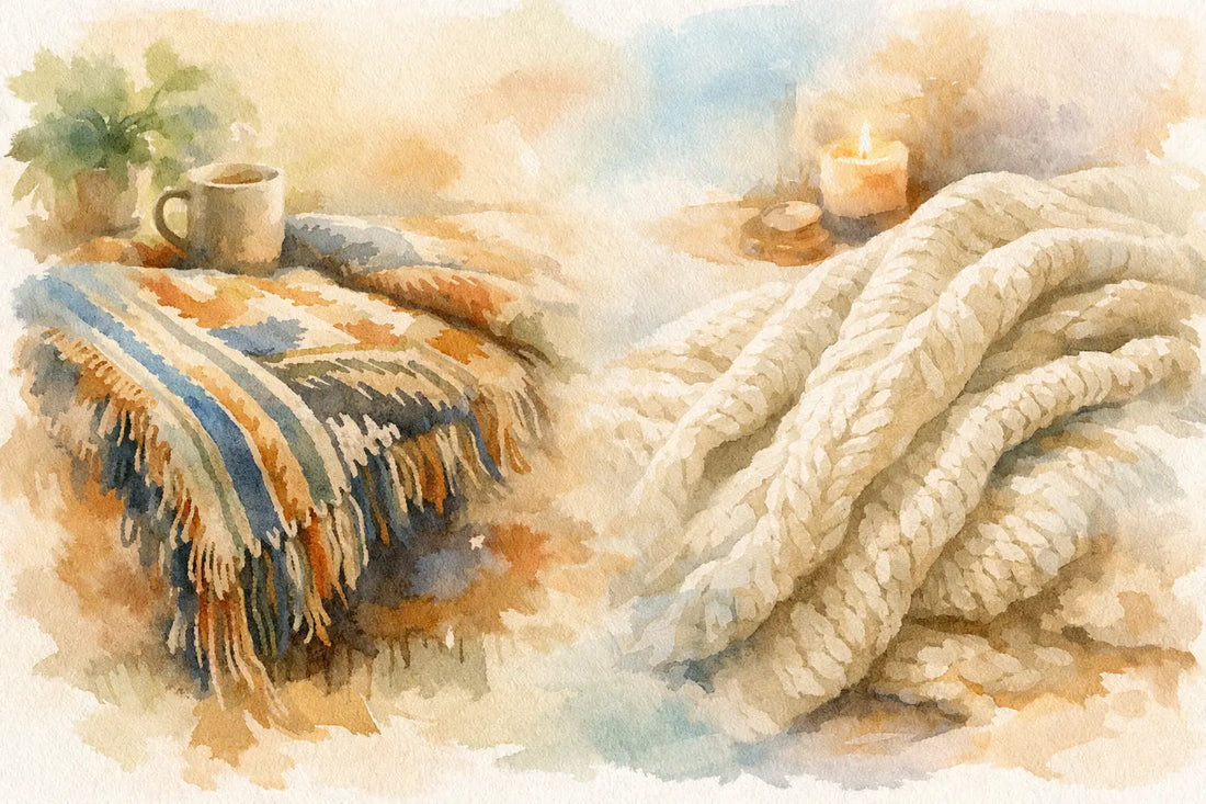 Woven Throw vs Knitted Blanket